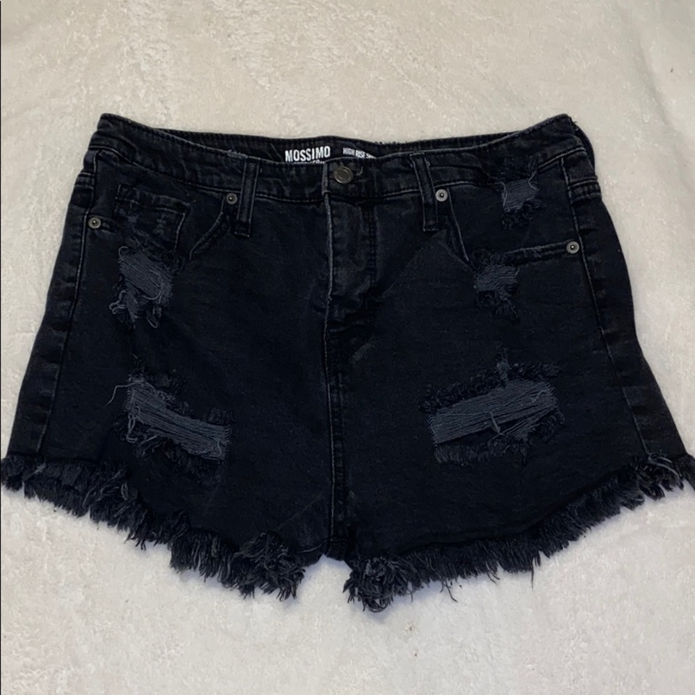 Black high-rise shorts